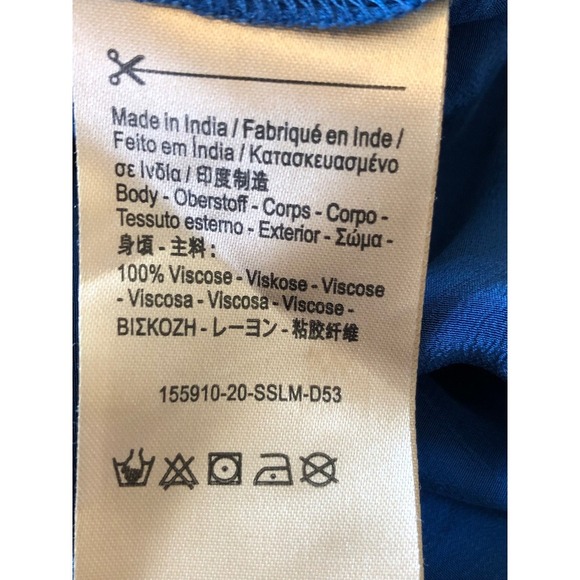 Scotch & Soda Blue Long Sleeve Knot Front Blouse Top Size Large Office - Picture 5 of 16